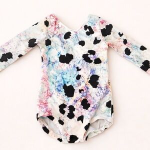 Colorful Patterned baby leotard - animal print toddler bodysuit- rainbow colors